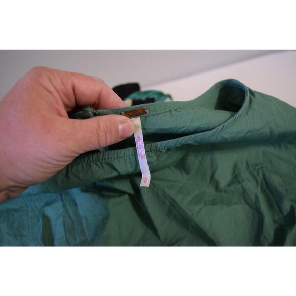 Free People Full Fun Time Puff Sleeve Elastic Waist Mini Dress S Women Keyhole - Picture 4 of 6